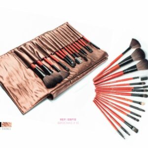 SET DE BROCHAS PARA MAQUILLAJE 15 PIEZAS PFIFFERY  INCLUYE MANGA NEGRA O DORADA