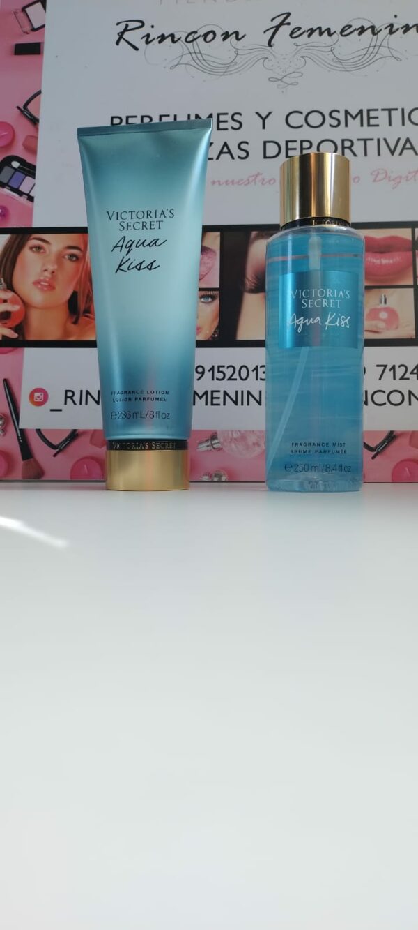 VICTORIA SECRET PACK BODY SPLASH 250ML + BODY LOTION 236ML AQUA KISS - Imagen 2