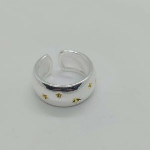 ANILLO AJUSTABLE GRUESO ESTRELLAS PLATA 925