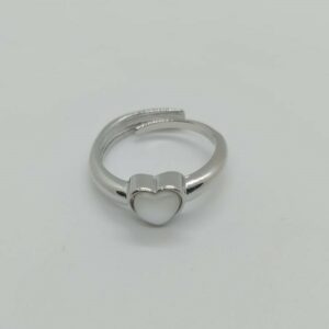 ANILLO AJUSTABLE CORAZON PERLA PLATA 925