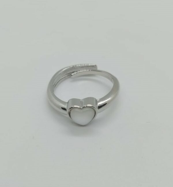 ANILLO AJUSTABLE CORAZON PERLA PLATA 925