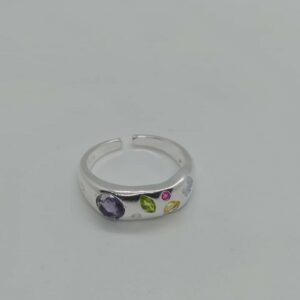 ANILLO AJUSTABLE COLORES 4 PLATA 925