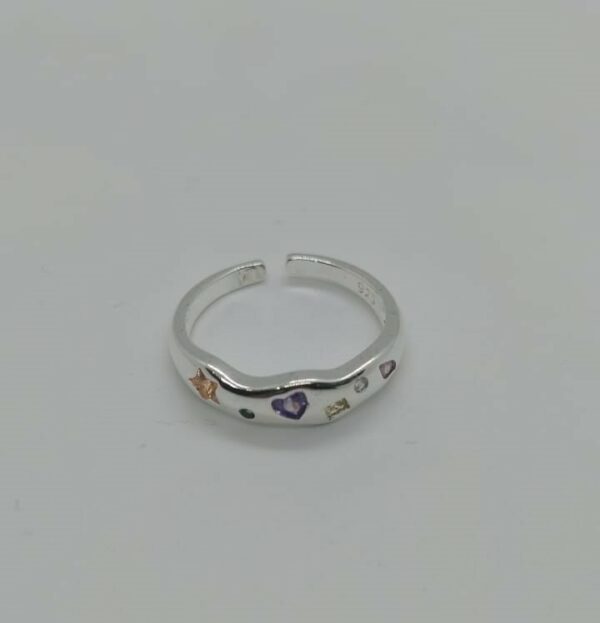 ANILLO AJUSTABLE COLORES 8 PLATA 925