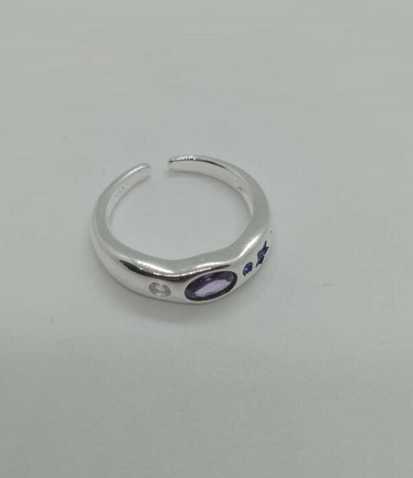 ANILLO AJUSTABLE COLORES 7 PERLA PLATA 925