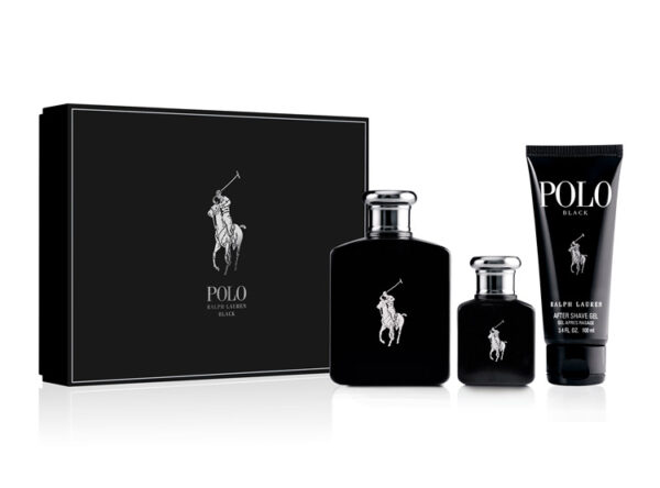SET PERFUME RALPH LAUREN POLO BLACK HOMBRE EDT 125 ML+ 40 ML + AFTER SHAVE 100 ML